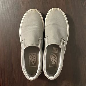 Gray slip on vans very worn